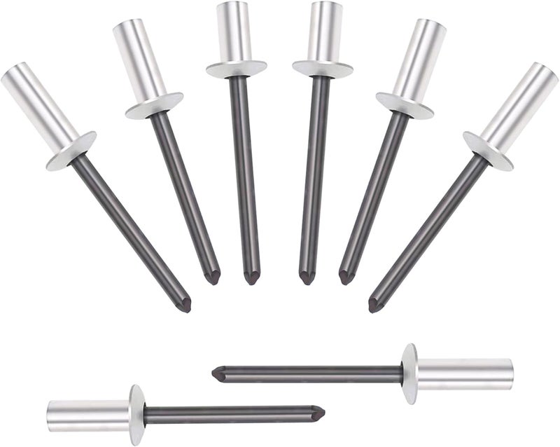 ALLCLEAN 120Pcs 3/16" x 3/8" Closed End Aluminum Blind Rivets with Steel Mandrel,4.8 x 10mm Pop Rivets Dome Head (Grip 0.25-0.375 Inch) - Image 1